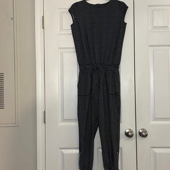 Albion Black and White Jumpsuit - Silver zipper at ankle XXS - Picture 1 of 9